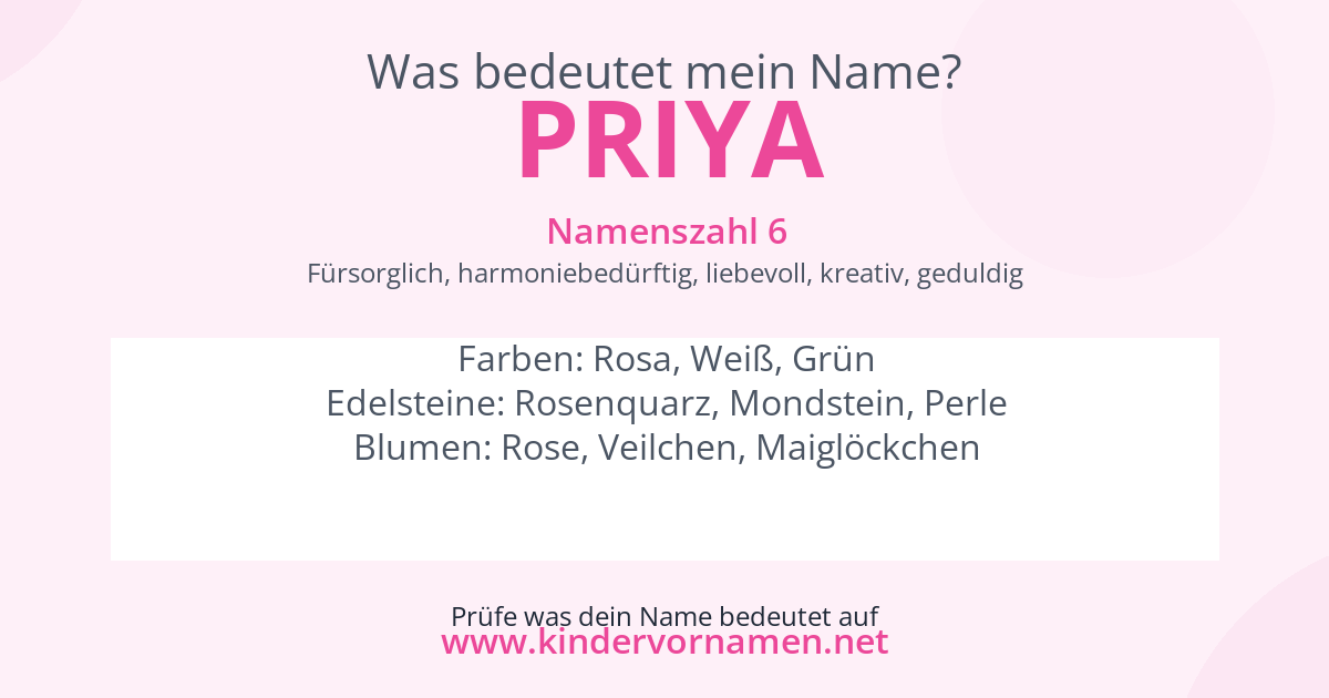 Was bedeutet der Name Priya?