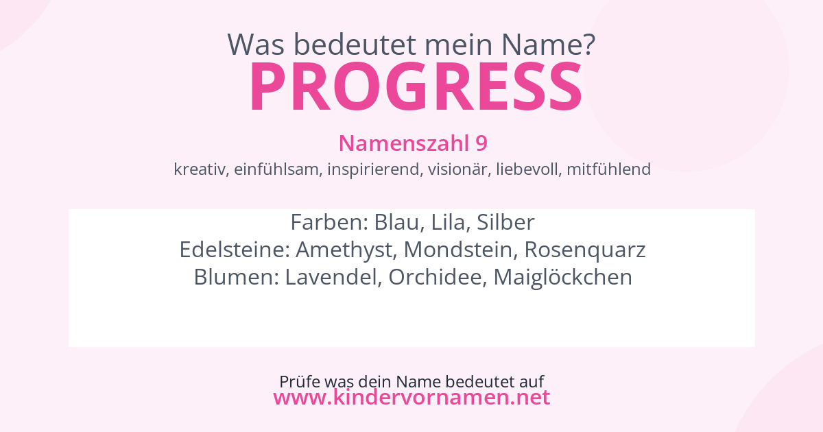 Was bedeutet der Name Progress?