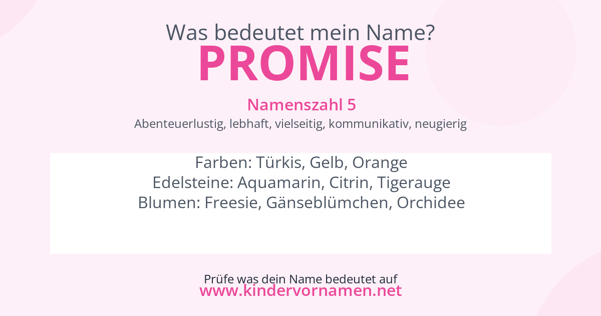 Was bedeutet der Name Promise?