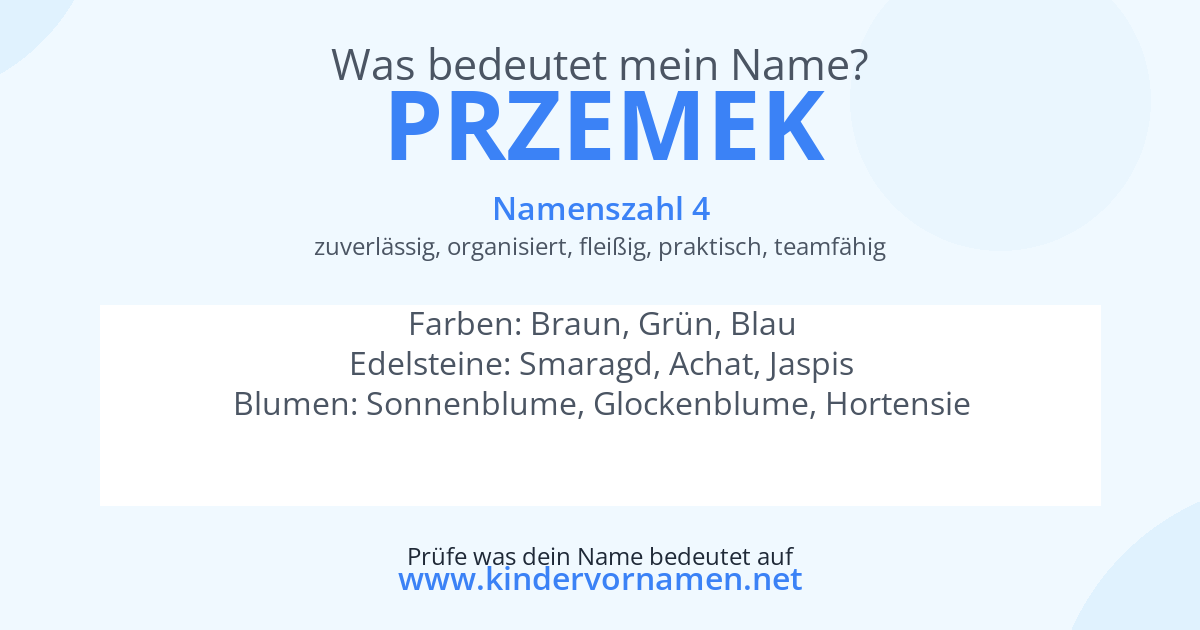 Was bedeutet der Name Przemek?
