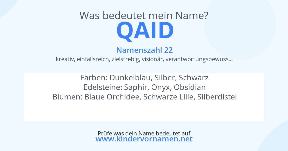 Was bedeutet der Name Qaid?