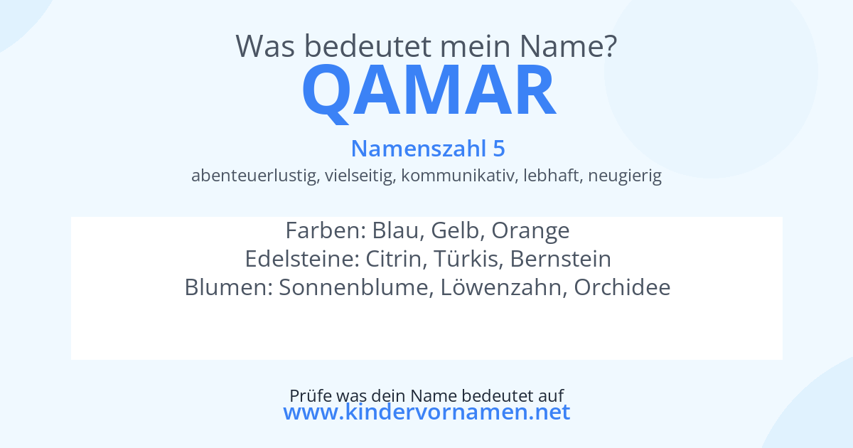 Was bedeutet der Name Qamar?