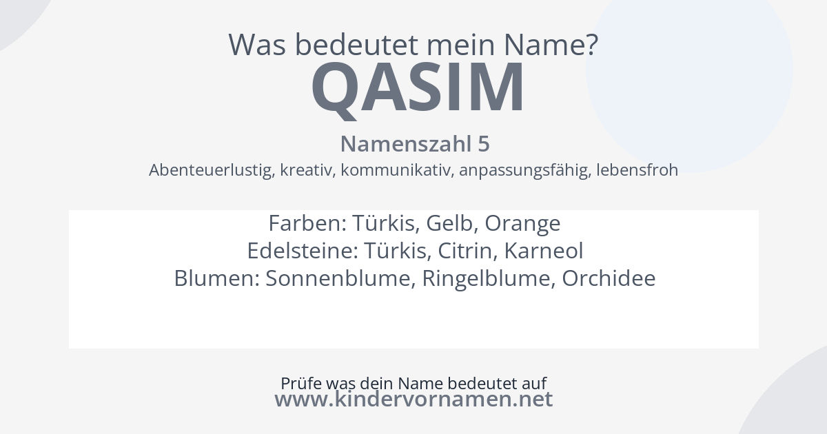 Was bedeutet der Name Qasim?