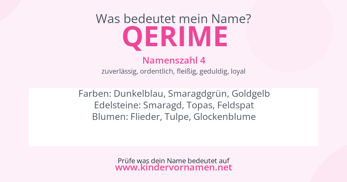 Was bedeutet der Name Qerime?