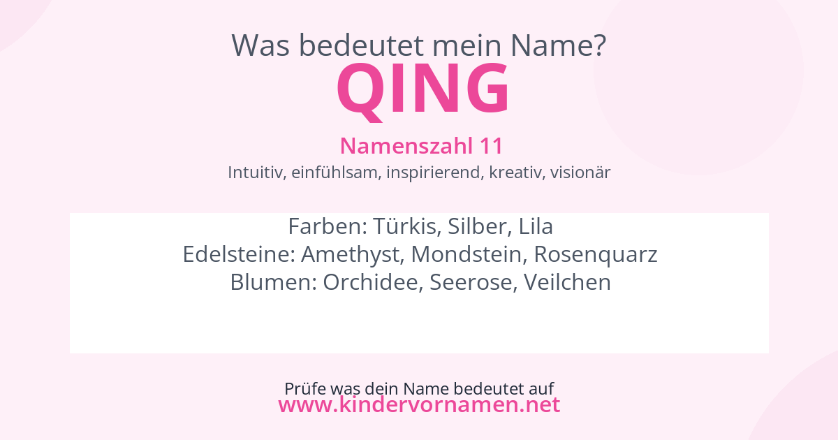 Was bedeutet der Name Qing?