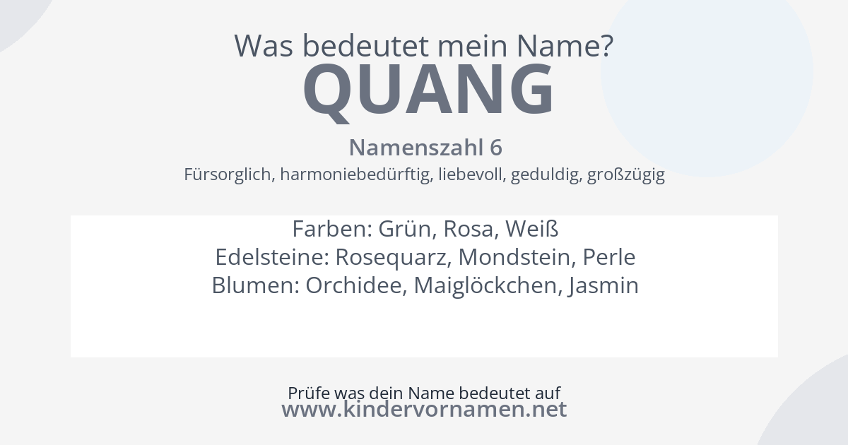 Was bedeutet der Name Quang?