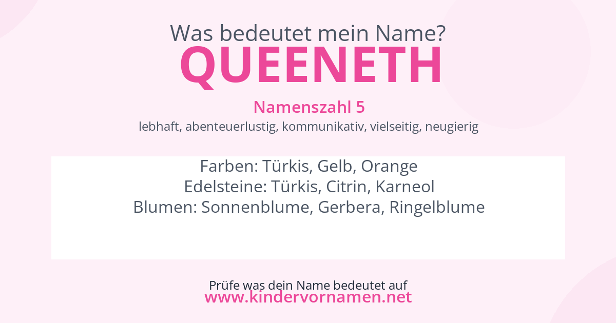 Was bedeutet der Name Queeneth?