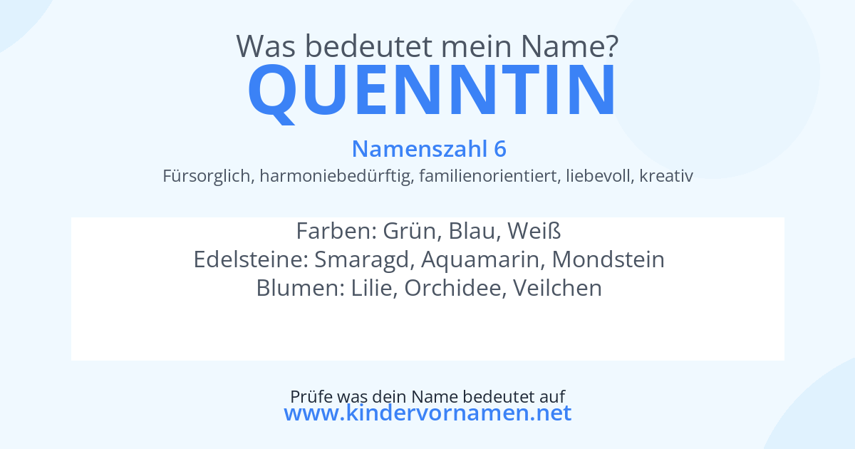 Was bedeutet der Name Quenntin?