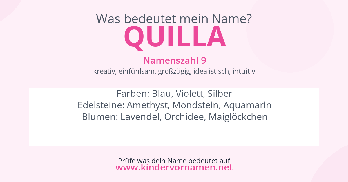 Was bedeutet der Name Quilla?