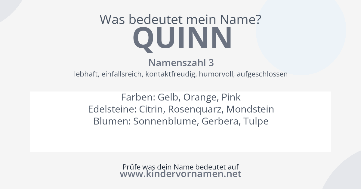 Was bedeutet der Name Quinn?