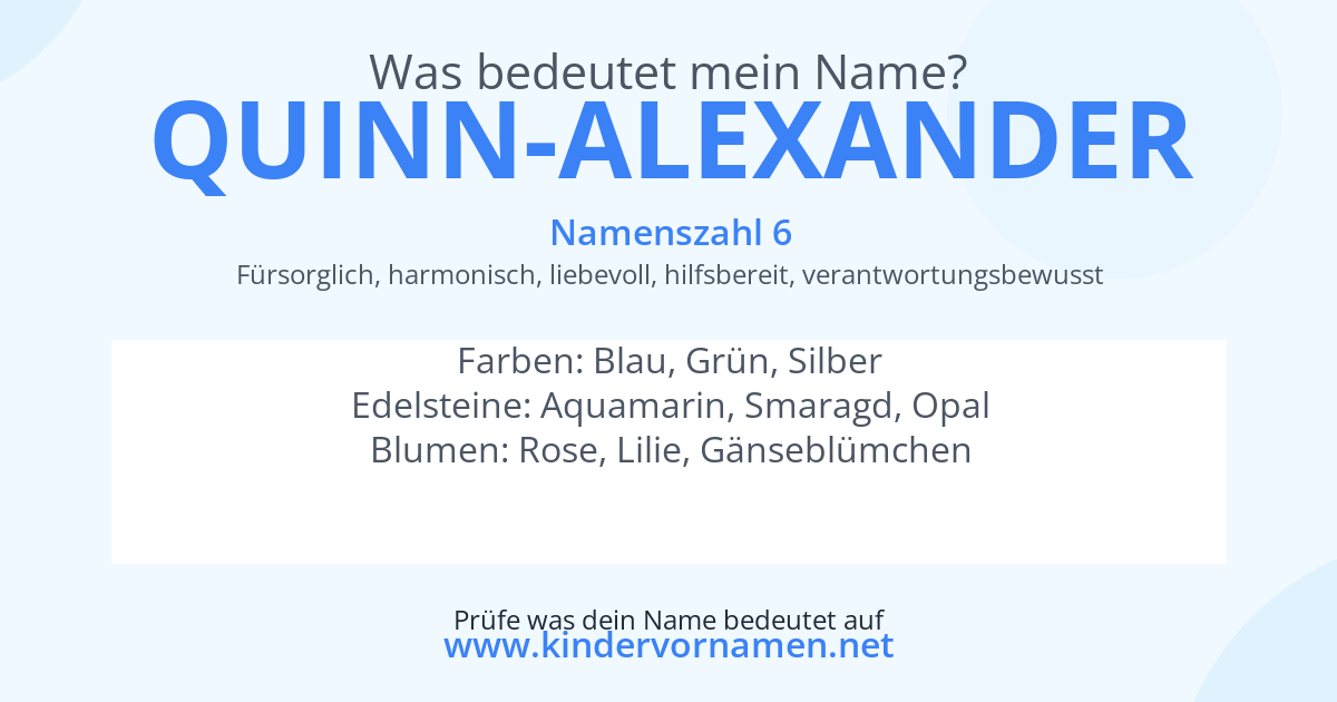 Was bedeutet der Name Quinn-Alexander?