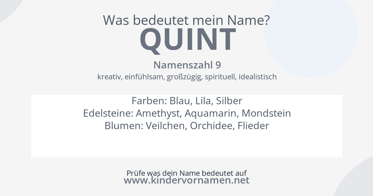 Was bedeutet der Name Quint?