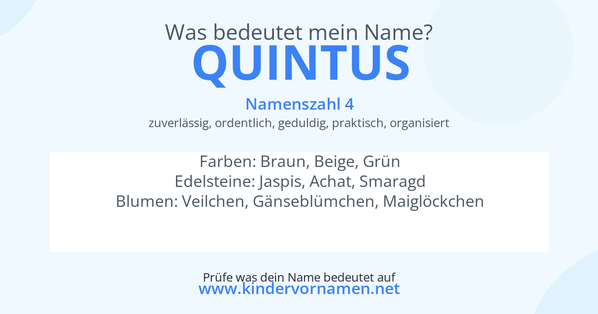 Was bedeutet der Name Quintus?
