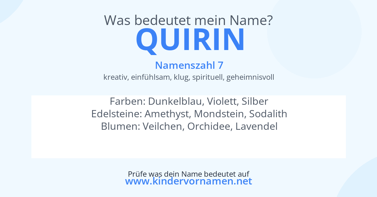 Was bedeutet der Name Quirin?