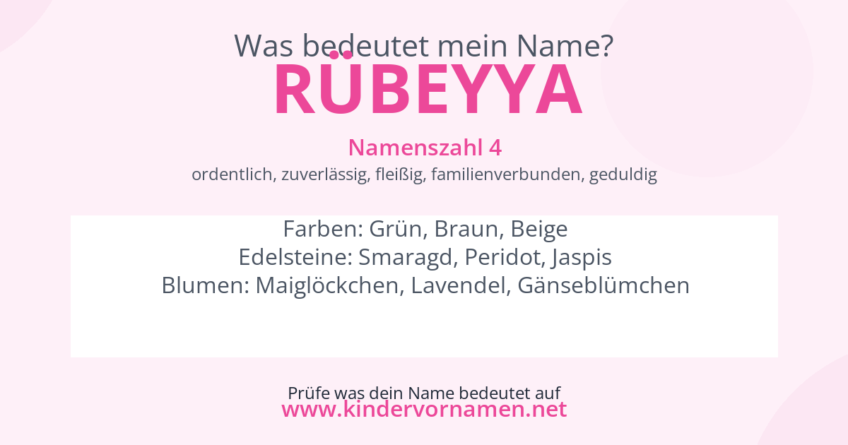 Was bedeutet der Name Rübeyya?