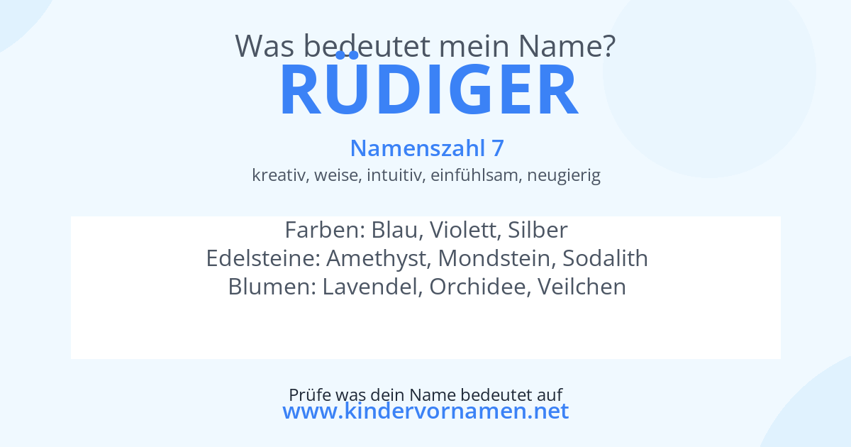Was bedeutet der Name Rüdiger?