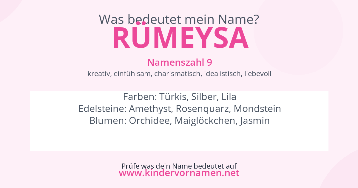 Was bedeutet der Name Rümeysa?