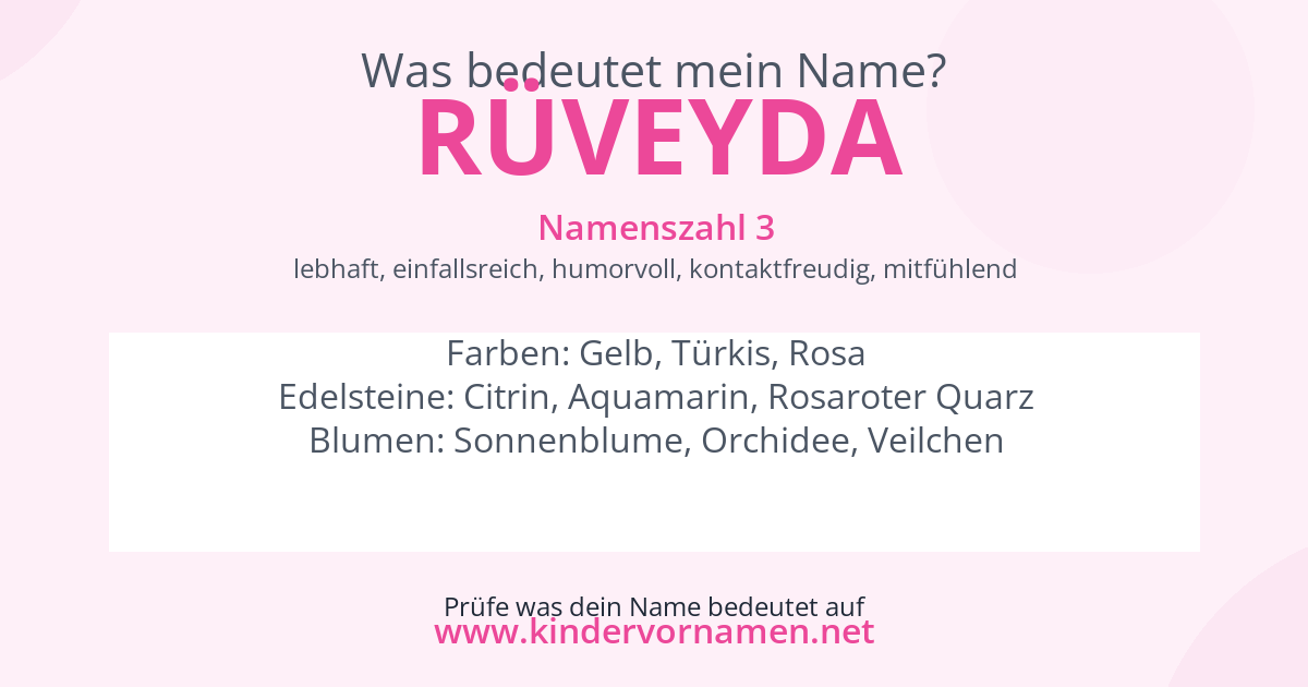 Was bedeutet der Name Rüveyda?