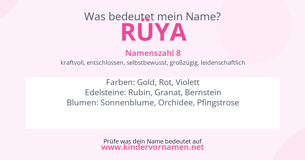 Was bedeutet der Name Rüya?