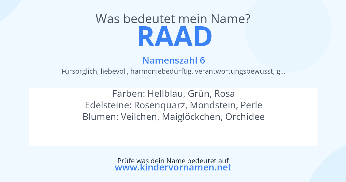 Was bedeutet der Name Raad?