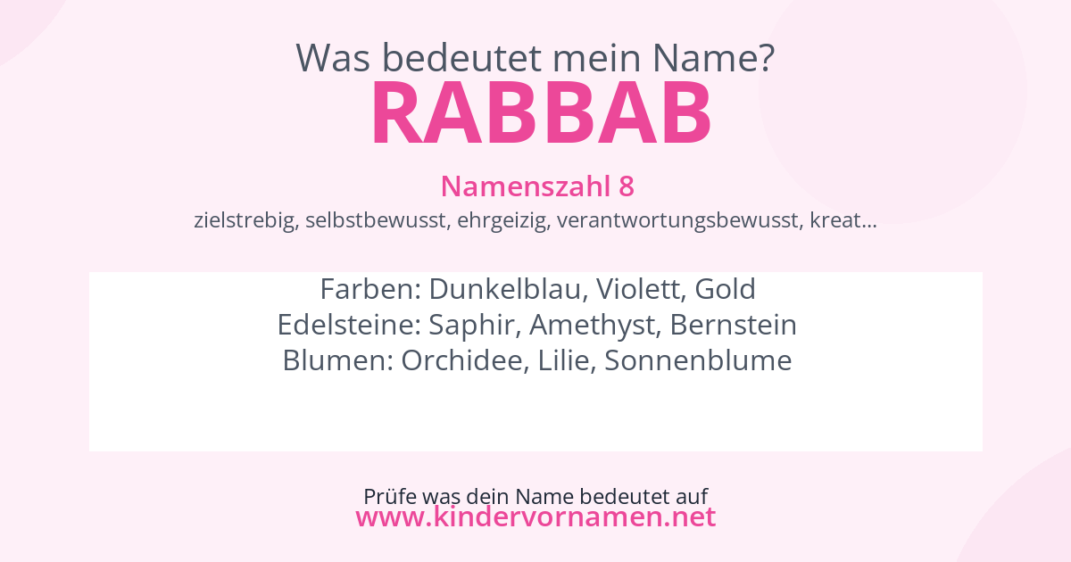 Was bedeutet der Name Rabbab?