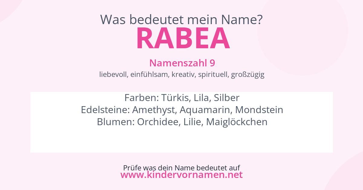 Was bedeutet der Name Rabea?