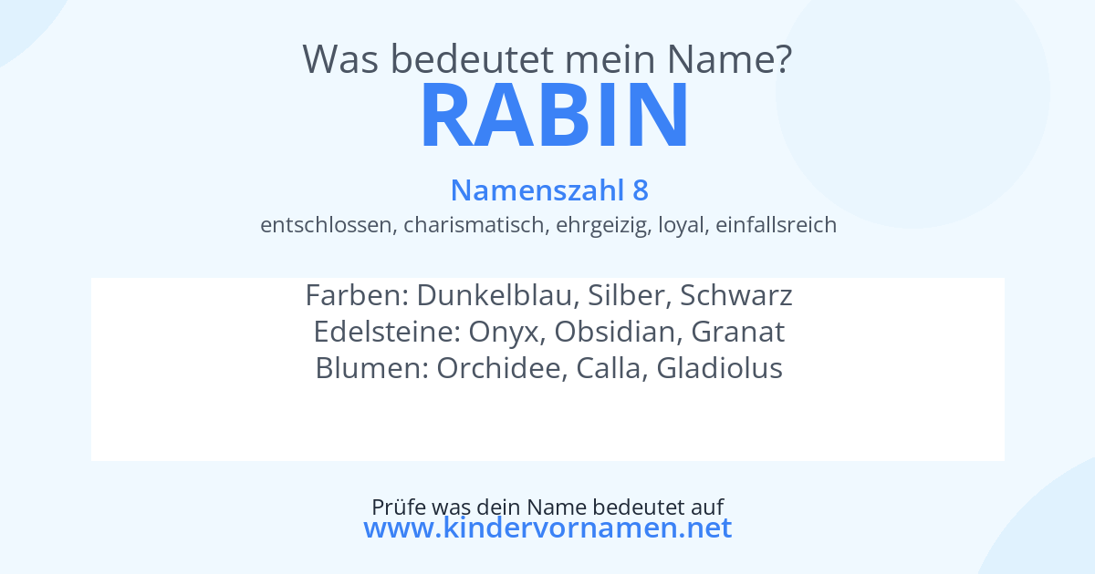 Was bedeutet der Name Rabin?