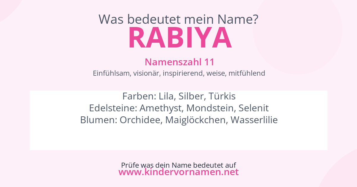 Was bedeutet der Name Rabiya?