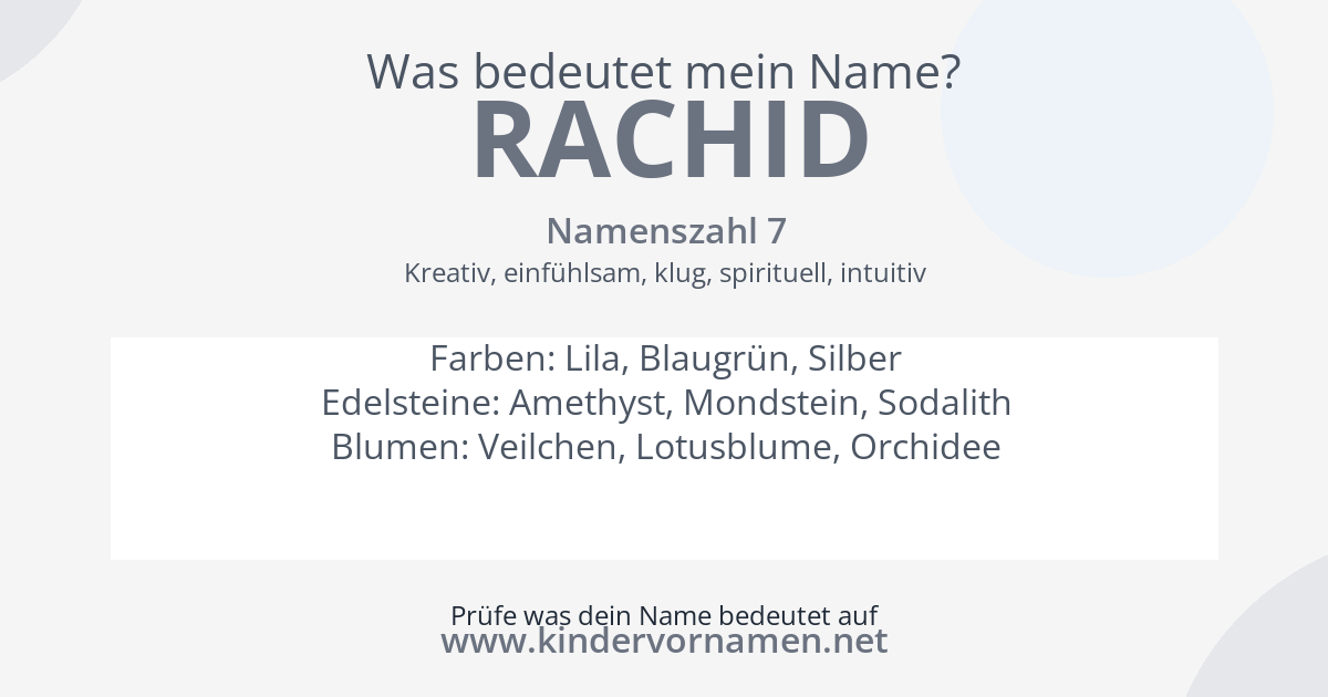 Was bedeutet der Name Rachid?