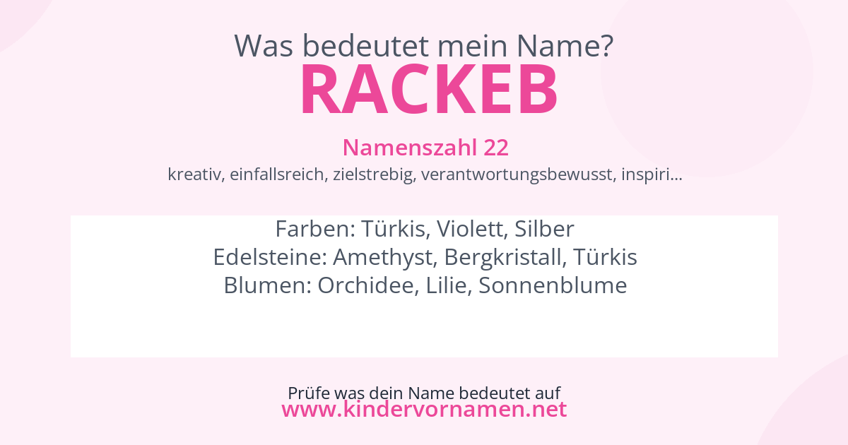 Was bedeutet der Name Rackeb?