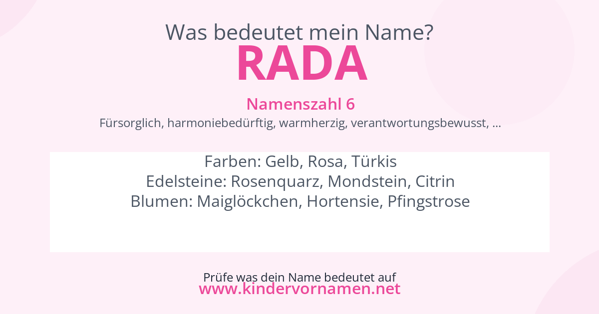 Was bedeutet der Name Rada?