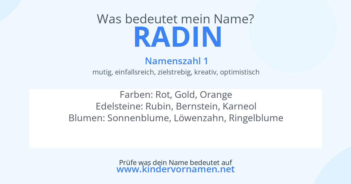 Was bedeutet der Name Radin?