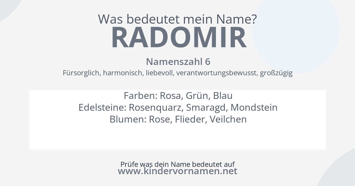 Was bedeutet der Name Radomir?