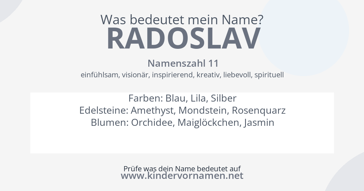 Was bedeutet der Name Radoslav?