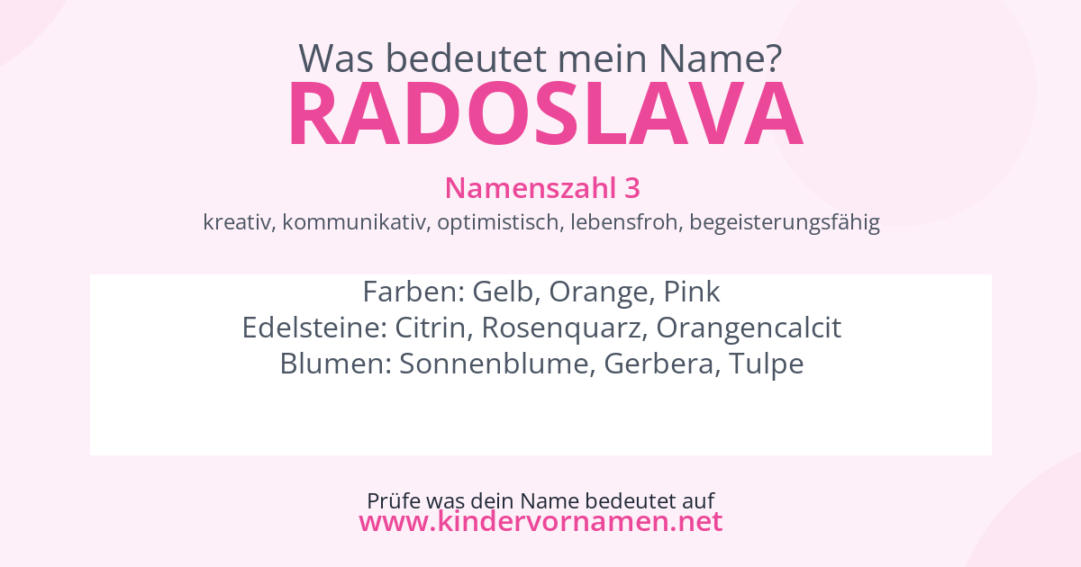 Was bedeutet der Name Radoslava?
