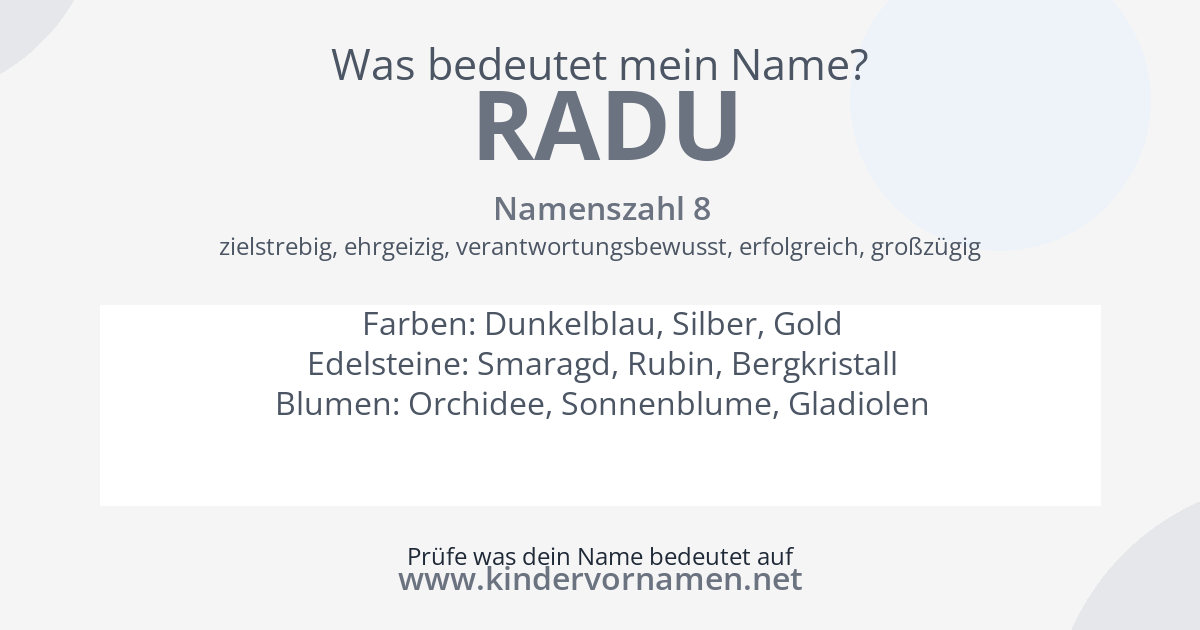 Was bedeutet der Name Radu?