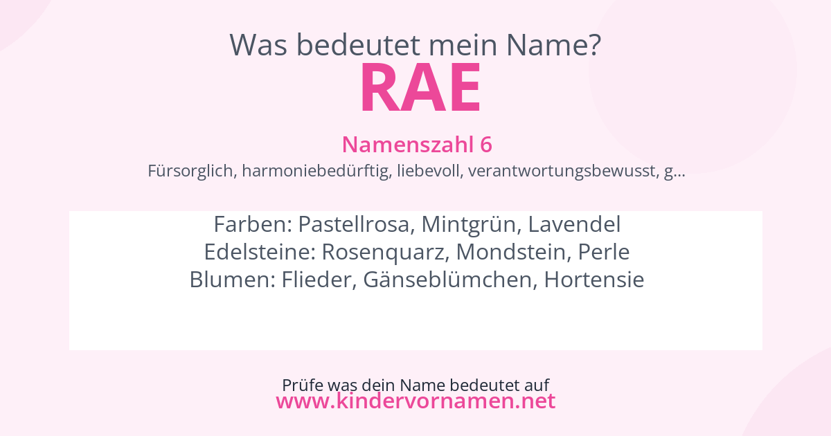 Was bedeutet der Name Rae?