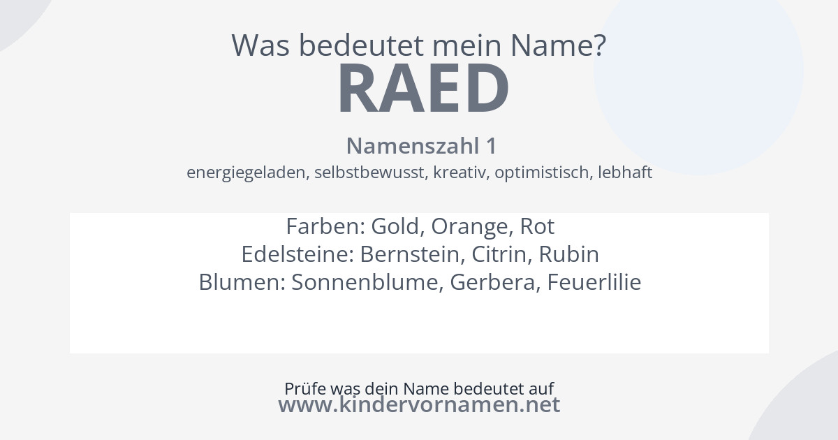 Was bedeutet der Name Raed?