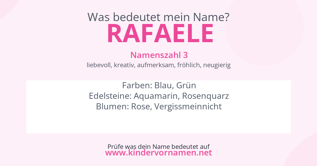 Was bedeutet der Name Rafaele?