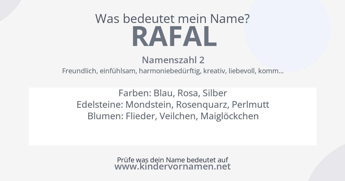 Was bedeutet der Name Rafal?