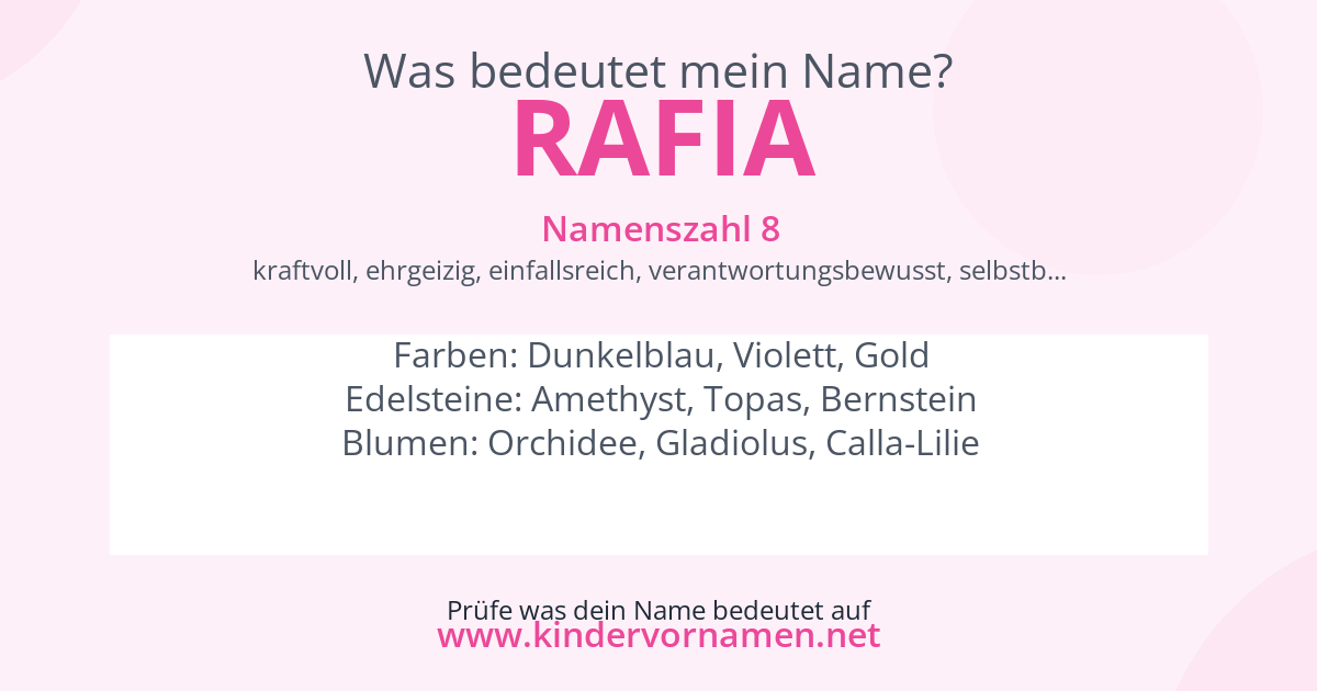 Was bedeutet der Name Rafia?