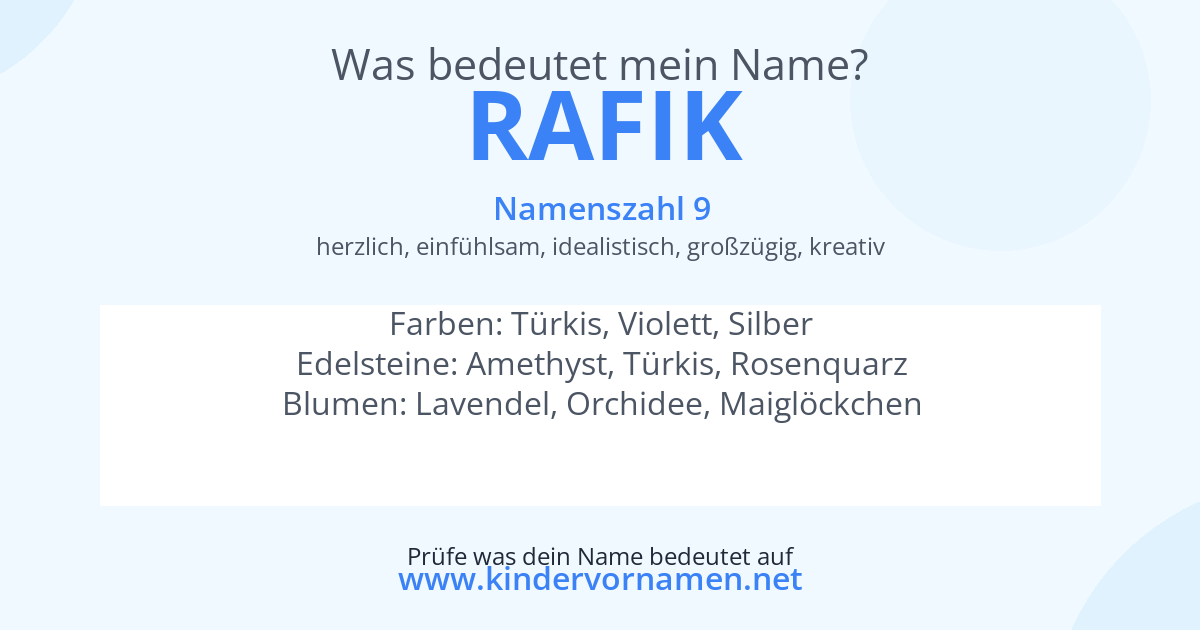 Was bedeutet der Name Rafik?