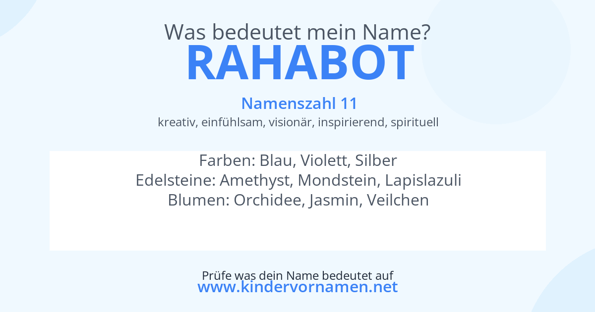Was bedeutet der Name Rahabot?