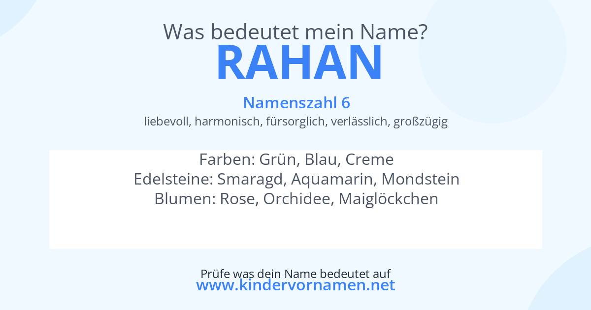 Was bedeutet der Name Rahan?