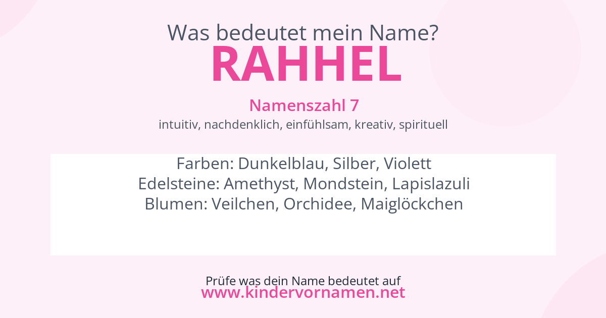 Was bedeutet der Name Rahhel?