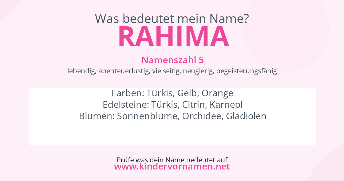 Was bedeutet der Name Rahima?