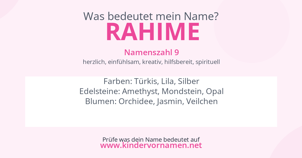 Was bedeutet der Name Rahime?