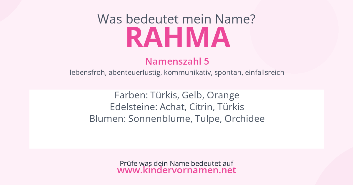 Was bedeutet der Name Rahma?