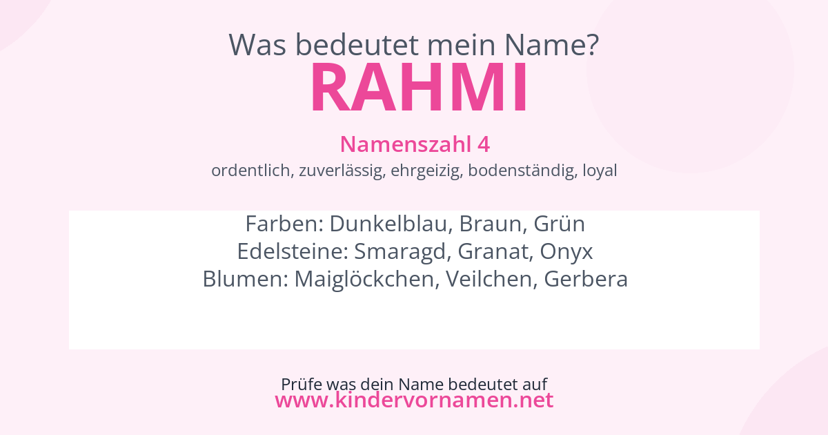 Was bedeutet der Name Rahmi?