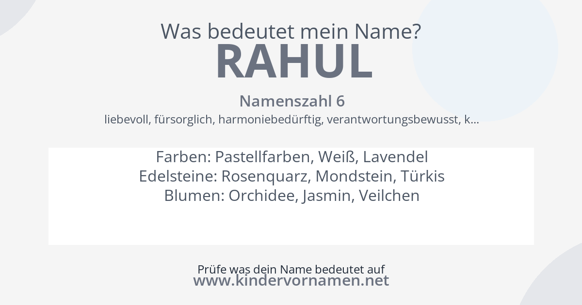 Was bedeutet der Name Rahul?
